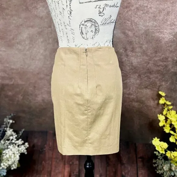 Cedric Charlier Knee Length Pencil Skirt Tan Size 8